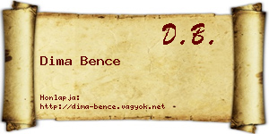 Dima Bence névjegykártya